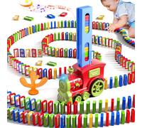 Doloowee Domino Train Toy Set, Automatic Domino Train with 217 Domino Blocks, Dominoes Toys for 3 4 5 Year Olds Boys Girls