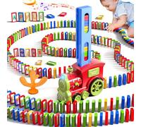 Doloowee Domino Train Toy Set, Automatic Domino Train with 307 Dominos Blocks, Dominoes Toys for Age 3+ Boys Girls