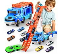Doloowee Toy Car for 3 4 5 6 Years Old Boys, Truck Toy for Boys Age 3-5 Gift for Kids 3-5 Year Olds Race Car Track