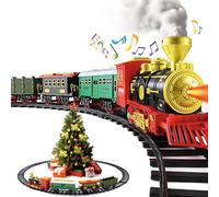 Doloowee Train Set, Train Toy for 3 4 5 6 7 8 Year Old Boys Girls, Vintage Steam Train with Light & Sounds, Christmas Train Gift