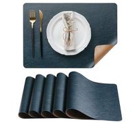 DOLOPL Placemats Set of 6, Reversible Dual-Color Faux Leather Place Mats