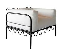 Dolores Lounge Chair - Black Base Blanc/Écru one size