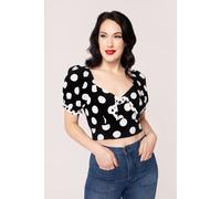 Dolores Viscose Printed Crop Top hell bunny Black XS