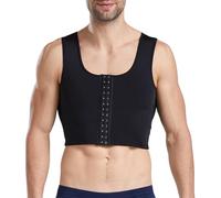 DoLoveY Men Compression Vest Slimming Body Shaper Hide Gynecomastia Chest Tank Tops Undershirt, Black, Medium