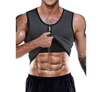 DoLoveY Men Sweat Sauna Vest Waist Trainer Body Shaper Hot Neoprene Sport Fitness Gym Workout Exercise Tank Top, Gray, X-Large