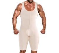 DoLoveY Men's Shapewear Bodysuit Full Body Shaper Compression Slimming Suit - beige - Medium