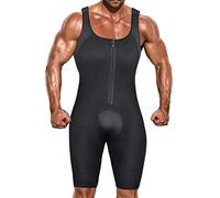 DoLoveY Men's Shapewear Bodysuit Full Body Shaper Compression Slimming Suit Breathable, Black, XXL