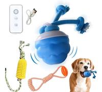 DOLPH HUG Dog Toy Bundle for Small & Medium Dogs, 3 Pack Interactive Balls - Rechargeable Strawberry Light-Up Toy with Sound, Squeaky Corn Chew Toy, Durable Football Shape Ball for Puppies & Pets