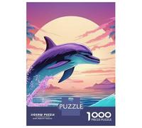 Dolphin 1000 Pc Jigsaw Dolphin by Coconut Coast Puzzle Family with Kids 8+ Finished Wall Decor Vibrant HD Printing Fade-Resistant 52x38cm/1000pcs