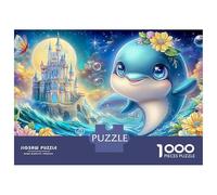 Dolphin 1000 Pc Sturdy Cardboard Classic Jigsaw Puzzle in Flower Field for Adults, Impossible Hard Challenge, Decompression, Ultimate Relaxation Gift 70x50cm/1000pcs