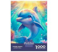 Dolphin 1000 Pc Thickened Paper Jigsaw Dolphin in Colorful Coral Reef with SunlightPuzzle Grown-Ups Easy Store Relaxation Hobby Engaging Brain Teaser 52x38cm/1000pcs