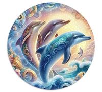 Dolphin 1000 Piece Circular Puzzle The Sea Learning Through Play Educational Puzzle for Kids & Adults Idea Home Decor 1000pcs (67.5x67.5cm)