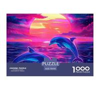 Dolphin 1000 Piece Jigsaw Puzzle for Adults Educational Game Smart Animals Challenge High Difficulty Beautiful Decoration Puzzle70x50cm/1000pcs