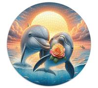 Dolphin 1000 Piece Jigsaw Puzzle for Adults Ocean Theme Challenging Puzzles Challenge Games Great Gift 1000pcs (67.5x67.5cm)