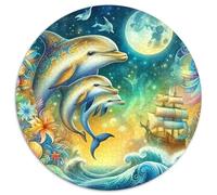 Dolphin 1000 Piece Jigsaw Puzzle for Adults Ocean Theme Challenging Puzzles Educational Games Fun Present & Activity 1000pcs (67.5x67.5cm)