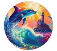 Dolphin 1000 Piece Jigsaw Puzzle for Adults Ocean Theme Colourful Jigsaws Educational Games Fun Present & Activity 1000pcs (67.5x67.5cm)