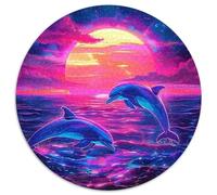 Dolphin 1000 Piece Jigsaw Puzzle for Adults Ocean Theme Colourful Jigsaws Educational Games Great Gift 1000pcs (67.5x67.5cm)