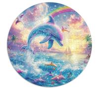 Dolphin 1000 Piece Jigsaw Puzzle for Adults Ocean World Brainteasing Jigsaws Challenge Games Creativity & Gift Giving 1000pcs (67.5x67.5cm)