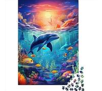 Dolphin 1000 Piece Jigsaw Puzzle for Adults-Puzzles Teenagers Paper Puzzles- Relax Puzzles Games-Brain Teaser Puzzle 1000pcs (38x26cm)