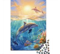 Dolphin 1000 Piece Jigsaw Puzzle for Adults-Puzzles Teenagers Paper Puzzles- Relax Puzzles Games-Brain Teaser Puzzle 1000pcs (38x26cm)