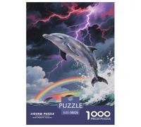Dolphin 1000 Piece Jigsaw Puzzle for Kids Fun Challenges Home Decoration 38x26cm/1000pcs