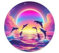 Dolphin 1000 Piece Jigsaw Puzzle for Women, Men Ocean Theme Brainteasing Jigsaws Educational Games Fun Present & Activity 1000pcs (67.5x67.5cm)