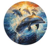 Dolphin 1000 Piece Jigsaw Puzzle for Women, Men Ocean World Brainteasing Jigsaws Educational Games Great Gift 1000pcs (67.5x67.5cm)