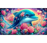 dolphin 1000 Piece Jigsaw Puzzle - Hard Difficult Game Recycled Paper Home Activity Gift 38x52/1000pcs