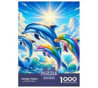 Dolphin 1000 Piece Jigsaw Puzzles for Adults And Kids Challenging Games Home Decoration Creativity & Gift Giving 70x50cm/1000pcs