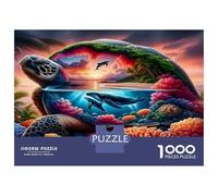 Dolphin 1000 Piece Jigsaw Puzzles for Adults Featuring Artistic Design Centenary Jigsaws Fantasy Ocean World As Dementia Friendly Activities for Concentration Games 70x50cm/1000pcs