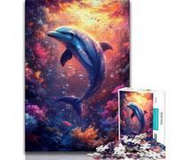 Dolphin 1000 Piece Jigsaw Puzzles for Teenagers Gifts,Pattern Assembly Fun at Home Activities,Birthday Present,Travel Gifts (38x26cm)