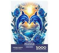Dolphin 1000 Piece Jigsaw Puzzles Fun Challenging Modern Vibrant Dolphin Ocean Magic Classic Educational Games Perfect for Relaxation For Children And Adults Aged 14 And Over 70x50cm/1000pcs
