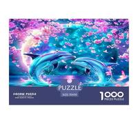 Dolphin 1000 Piece Jigsaw Puzzles Fun Challenging Modern Vibrant Dolphin Ocean Magic Classic Educational Games Beautiful Decoration For Children And Adults Aged 14 And Over 70x50cm/1000pcs