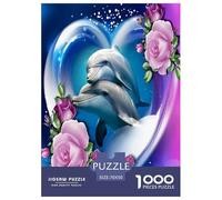 Dolphin 1000 Piece Jigsaw Puzzles Fun Challenging Modern Vibrant Dolphin Ocean Magic Puzzles Game Beautiful Decoration For Children And Adults Aged 14 And Over 70x50cm/1000pcs