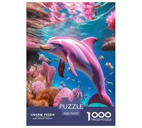 Dolphin 1000 Piece Jigsaw Puzzles Fun Challenging Modern Vibrant Dolphin Ocean Magic Puzzles Game Beautiful Decoration For Children And Adults Aged 14 And Over 70x50cm/1000pcs