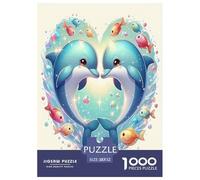 Dolphin 1000 Piece Jigsaw Puzzles Fun Challenging Modern Vibrant Dolphin Ocean Magic Puzzles Game Creativity & Gift Giving For Children And Adults Aged 14 And Over 52x38cm/1000pcs