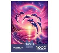 Dolphin 1000 Piece Jigsaw Puzzles Fun Challenging Modern Vibrant Dolphin Ocean Magic Puzzles Game for The Whole Gifts For Children And Adults Aged 14 And Over 70x50cm/1000pcs