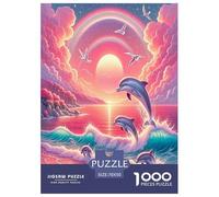 Dolphin 1000 Piece Jigsaw Puzzles Fun Challenging Modern Vibrant Dolphin Ocean Magic Puzzles Game Perfect for Relaxation For Children And Adults Aged 14 And Over 70x50cm/1000pcs