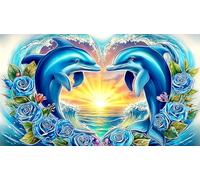 dolphin 1000 Piece Recycled Paper Jigsaw Puzzle - Fun Family Game & Home Activity Great Gift Idea for Adults 75x50/1000pcs