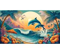 dolphin 1000 Piece Recycled Paper Jigsaw Puzzle - Fun Family Game & Home Activity Great Gift Idea for Adults 38x52/1000pcs