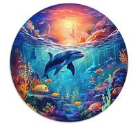 Dolphin 1000 Piece Round Jigsaw Puzzles for Adults And Kids Animal Creative Unique Challenge Games 1000pcs (67.5x67.5cm)