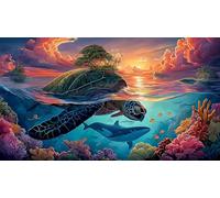 dolphin 1000 Pieces Jigsaw Puzzles for Adults Educational Games Jigsaw Puzzle Home Decors for Adults and Kids Age 12 Years Updolphin75x50cm/1000pcs