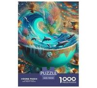 Dolphin 1000 Pieces Portable Jigsaw Puzzle Animal Age 3+ Quirky, Abstract Design, Fun Details, Educational, Challenging 70x50cm/1000pcs