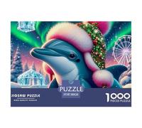Dolphin 1000 Pieces Premium Jigsaw Animal Age 12+ Quirky, Abstract Design, Fun Details, Educational, Challenging 38x26cm/1000pcs