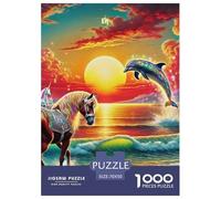 Dolphin 1000 Pieces Premium Jigsaw Animal Age 12+ Quirky, Abstract Design, Home Decoration, Educational, Challenging Puzzle Games 70x50cm/1000pcs