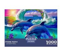 Dolphin 1000 Pieces Premium Jigsaw Animal Age 12+ Quirky, Abstract Design, Home Decoration, Educational, Challenging 38x26cm/1000pcs
