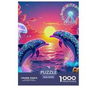 Dolphin 1000 Pieces Premium Jigsaw Animal Age 12+ Quirky, Abstract Design, Home Decoration, Educational, Challenging 70x50cm/1000pcs