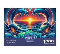 Dolphin 1000 Pieces Premium Jigsaw Animal Age 14+ for Adults Quirky, Abstract Design, Home Decoration, Educational, Challenging Puzzle Games 70x50cm/1000pcs