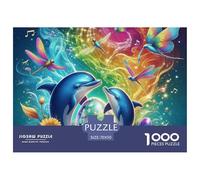 Dolphin 1000 Pieces Premium Jigsaw Animal Age 14+ for Adults Quirky, Abstract Design, Home Decoration, Educational, Challenging Puzzle Games 70x50cm/1000pcs