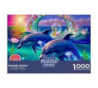 Dolphin 1000 Pieces Premium Jigsaw Animal for Adults Quirky, Abstract Design, Fun Details, Educational, Challenging Puzzle Games 38x26cm/1000pcs